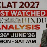 CLAT 2027 Current Affairs The Hindu Newspaper Analysis 26 June 2026 CLAT Preparation 2027