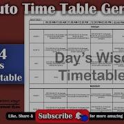 Time Table Generator Part 34 Print Day Wise Time Tables