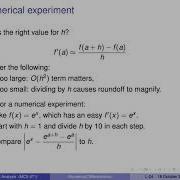 Numerical Differentiation
