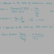 Peak Factor Form Factor Electrical Circuits Lec 34