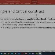 OMP Difference Between Single And Critical