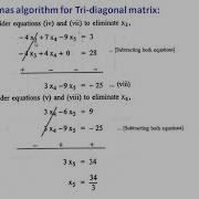 Thomas Tri Diagonal Matrix Method