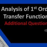 Analysis Of 1st Order Transfer Functions Additional Questions