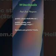 First Java Program Hello World Java W3schools Shorts