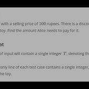 Discount CodeChef Code Solution Starter 50 Python