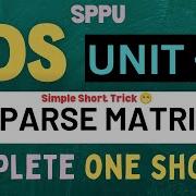 Sparse Matrix Complete ONE SHOT FDS Unit 2 SPPU Second Year