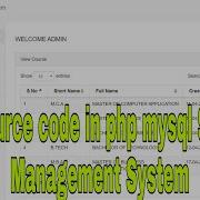 Free Source Code In Php Mysql Student Management System Download