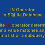 How To Use IN Operator Using SQLite