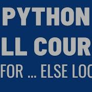 Learn Python For Else Loops Tutorials