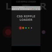 RIPPLE LOADER ANIMATION In HTML CSS Only Pre Loader Animation CSS Css Html Shorts