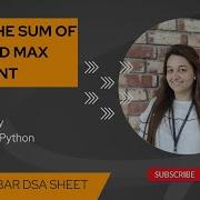 Find The Sum Of Min And Max In Python 450 Question Love Babbar Sheet Python