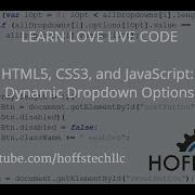 LEARN LOVE LIVE CODE HTML5 CSS3 And JavaScript Dynamic Dropdown Options