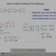 Matrices Basics Addition And Subtraction