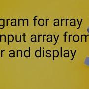 C Program For Array Declare An Array Take Input Display Array