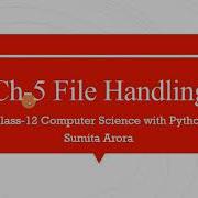 MCQs Ch 5 File Handling Class 12 CS With Python Sumita Arora