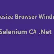 Selenium C Resize Browser Window