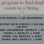 Java Program To Find Duplicate Words In String