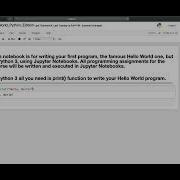 Hello World In Python 3 Using Jupyter Notebooks