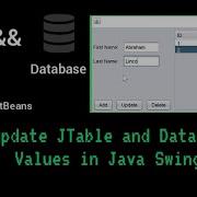 Update JTable And Database Values In Java Swing