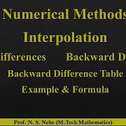 Backward Difference Formula Backward Difference Table Interpollation Numerical Methods