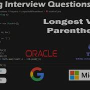 Longest Valid Parentheses String Questions Coding Interview Questions Series