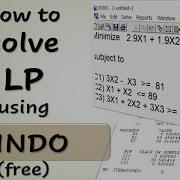 Solve LP Using LINDO Free
