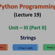 Python Programming JNTUA UNIT 3 Strings Lecture 19