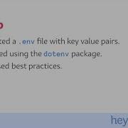 Set Up And Test A Dot Env Env File In Node