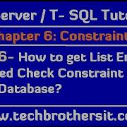 How To Get List Of Enabled Disabled Check Constraint In SQL Server Database SQL Server P86