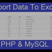 Export MySQL Table Data To Excel With PHP PHP Project