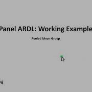 Panel ARDL EViews Example