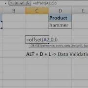 Dynamically Update A Drop Down Menu List Data Validation OFFSET Function
