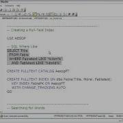 SQL Server Creating A Full Text Index