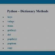 Dictionary Methods In Python Programming In Tamil