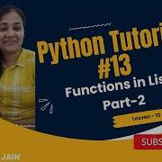 Functions In Lists Part 02 Python Tutorial 13