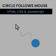 Circle Follows Mouse Cursor HTML CSS JavaScript