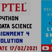 NPTEL Python For Data Science Assignment 4 Solution Week 4 Online Course 2021