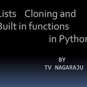 17 Lists Cloning And Built In Functions With Examples Part 2 Python Programming