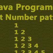 How To Print Number Pattern In Java Hindi