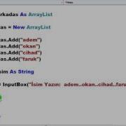 Visual Basic NET Ders 305 ArrayList Contains 2