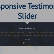 Responsive Testimonial Slider Made With Html Css