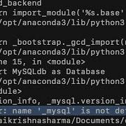 Django NameError Mysqldb Is Not Defined
