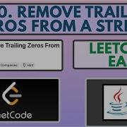 Leetcode 2710 Remove Trailing Zeros From A String Easy Java Solution