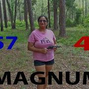 GIRL SHOOTING 44 357 MAGNUM FIRST TIME