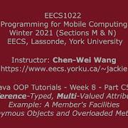 HD EECS1022 W21 Java Tutorials Week 8 Part C5 Anonymous Objects And Overloaded Methods