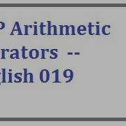 PHP Arithmetic Operators English Vlr Training