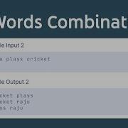 N Word Combination Python Coding Practice CodeNet NxtWave CCBP 4 0
