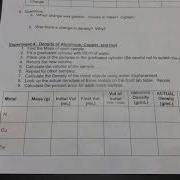 Density Lab Experiment 4 Density Of Metals
