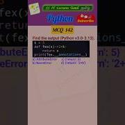 Python MCQ 142 Function Return Annotation Test Your Skills Python Pythonprogramming Shorts Trending