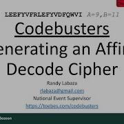 Codebusters Generating An Affine Decode Cipher